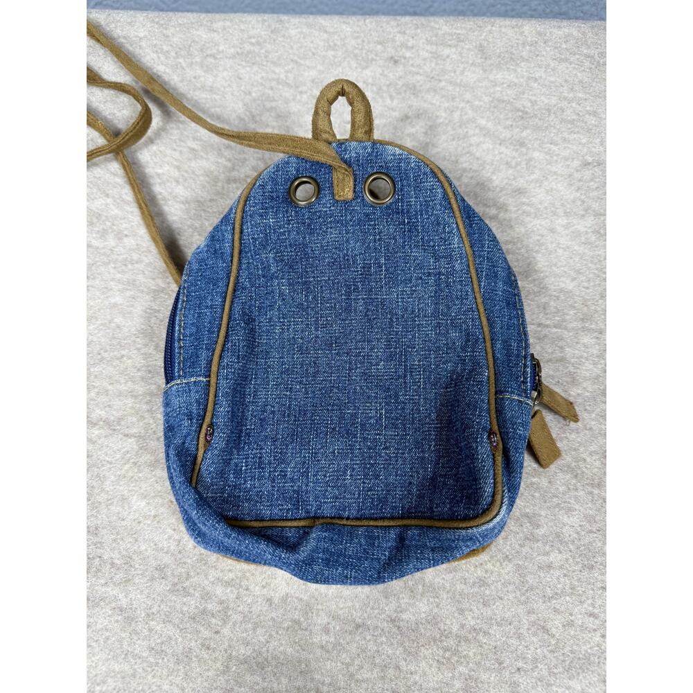 Y2K Youth Girls Denim Floral Embroidered Mini Crossbody Bag - Picture 2 of 8